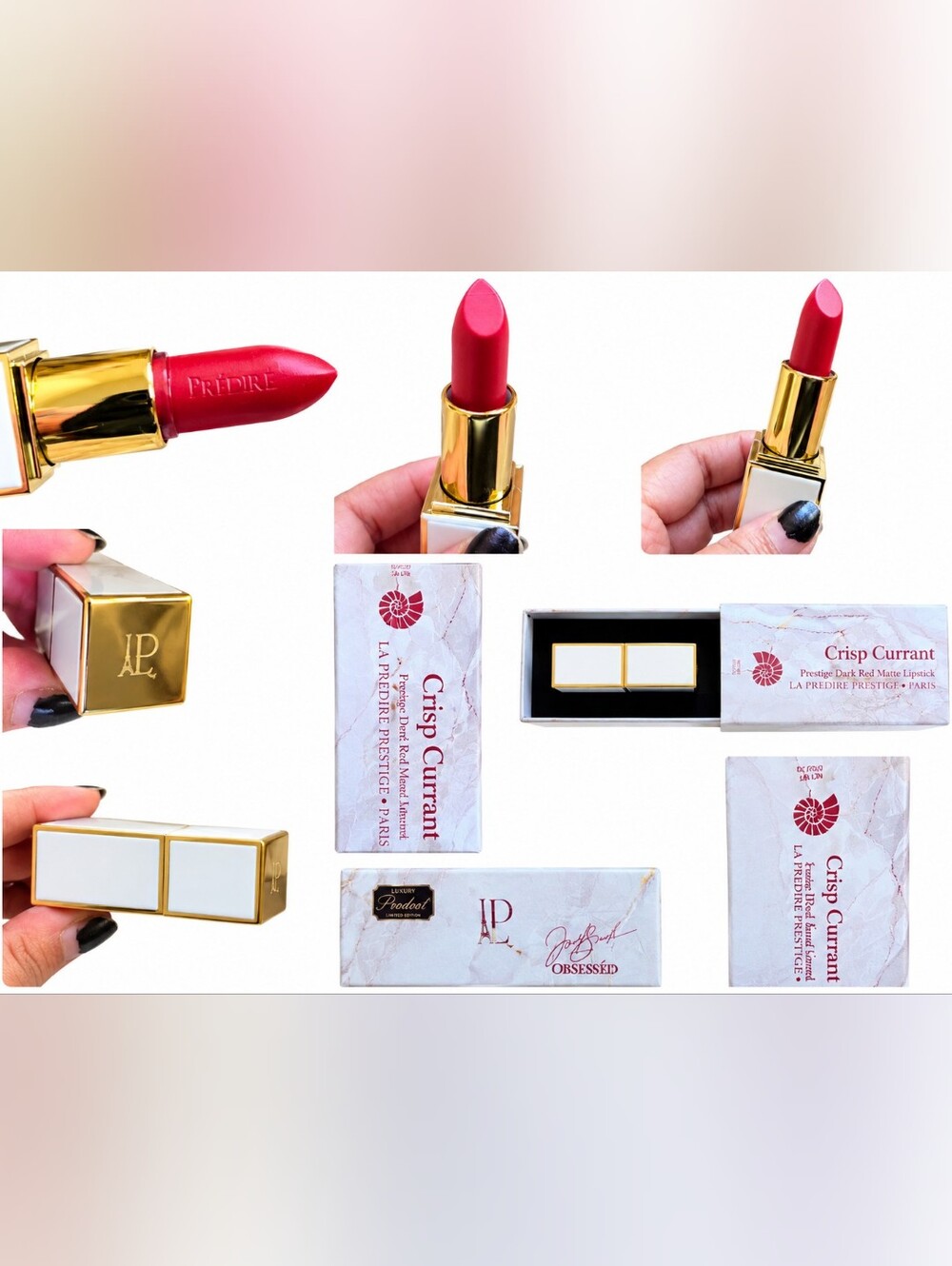 La Predire' Prestige Paris Luxury Lipstick Crisp Currant Full Size Retails $120